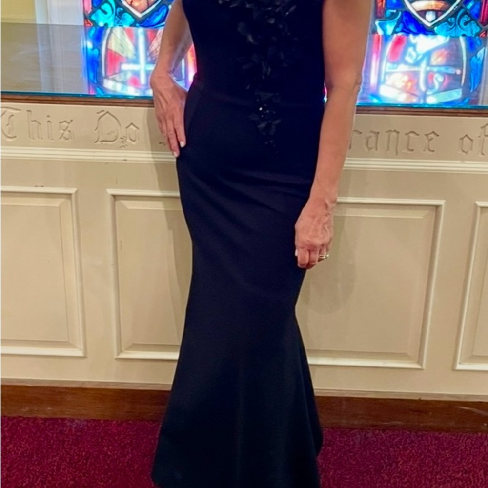 Elegant Black Evening Dress for Weddings. Perfect for Mother of the Bride.